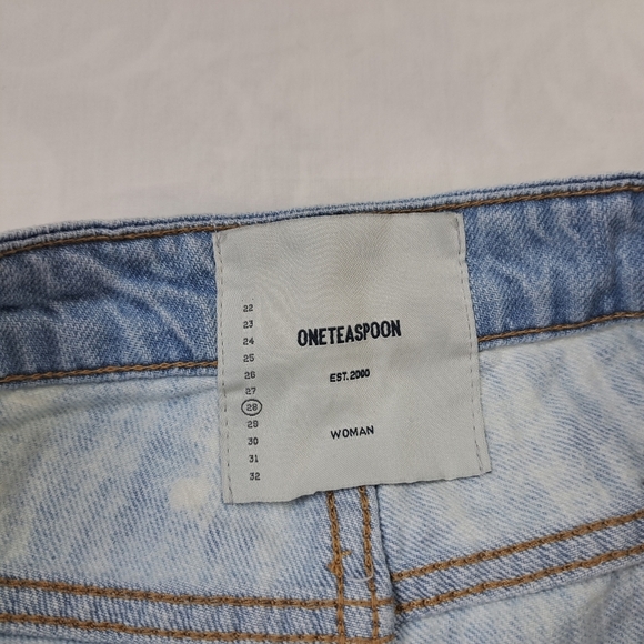 One teaspoon Stevies Low Waist Long Length Boyfriend Denim Jean Shorts Size 28 - Picture 12 of 13
